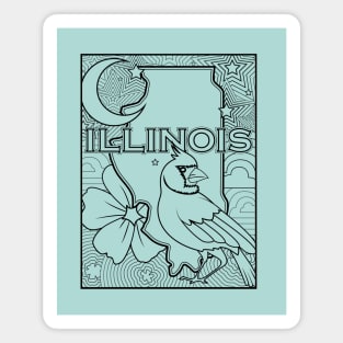 illinois coloring page Magnet